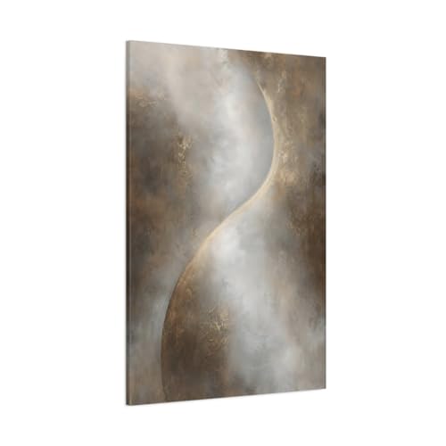 Tableau abstrait marron et or pour habiller le dessus d'une console