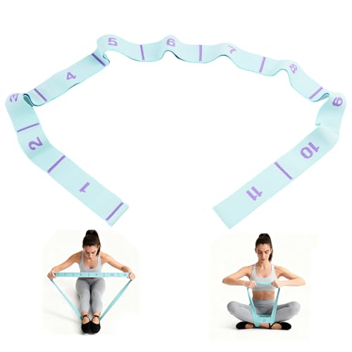 Fascia Di Resistenza Segmentata Per Yoga, Pilates E Danza, Cintura Elastico Per Riabilitazione, Stretching 125 Cm Con 11 Anelli, Fascia Elastica Fitness Per Allenamento Completo Del Corpo