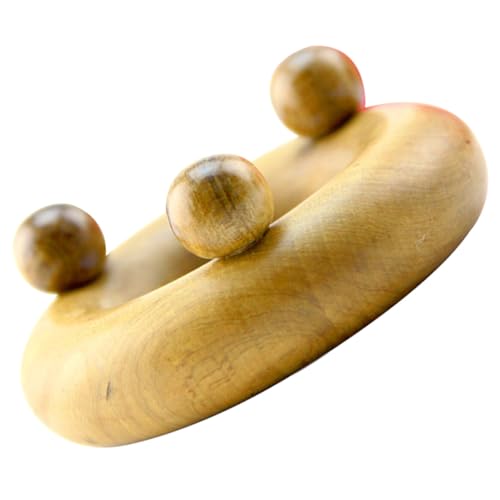 BIUDECO Masajeador de Cuello de Madera Pequeño Masajeador de Puntos de Acupuntura Diseño Ergonómico para Hombros y Cervicales Material Resistente Relajación Corporal Segura y Práctica