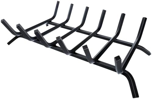 Fireplace Grate,Fireplace Log Holder 21 inch,Heavy Duty Solid Cast Iron FIrewood Log Burning Rack For Inside the Fireplace Accessories Outood Fire Pit Kindling Fireplace Tools