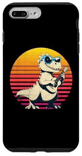 Carcasa para iPhone 7 Plus/8 Plus T-Rex Dinosaur Playing Guitar Funny for Kids Dinosaur Lovers