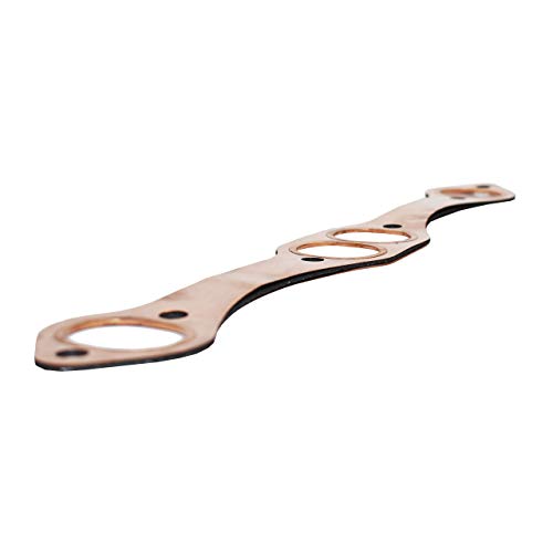 A-Team Performance - Oval Port Copper Header Exhaust Gaskets - Compatible With Small Block Sbc Chevrolet 262 267 283 302 305 327 350 383 400 #TOP5