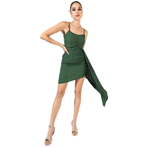 Image of PINACOLADA Women's Solid Dress for Casual Wear | Regular Sleeve | Quality Stretchable Fabric | Dress Crafted with Enhanced Stretch and Comfort Fit for Everyday Wear