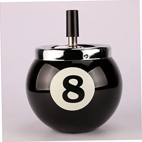 Cendrier fermé boule de billard noir contre odeurs tabac bureau - 4