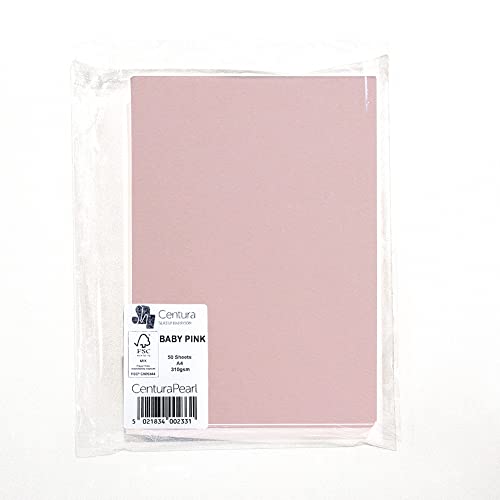 CenturaPearl, pearlescent card 310gsm. A4 pack of 50 Baby Pink - Image 2