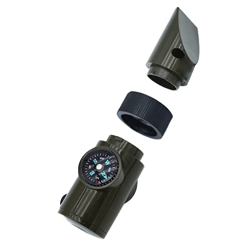 Ameble Emergency Whistle Safety Whistle Camping Survival Kit with Compass Thermometer LED Magnifyer Survival, Emergency, Hiking, Rescue, Camping kit