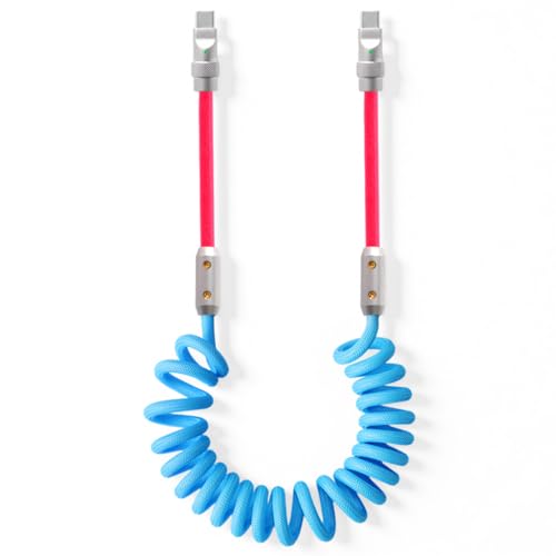 Image of Verilux PD 66W Type C Cable Fast Charging with Spring, 5.9Ft C Type Charger Cable with 480Mbps Data Transmission, No Tangle Retractable Type C Cable for iPhone 17 /17 Plus /17 Pro /16 /15, Galaxy S25 /S24