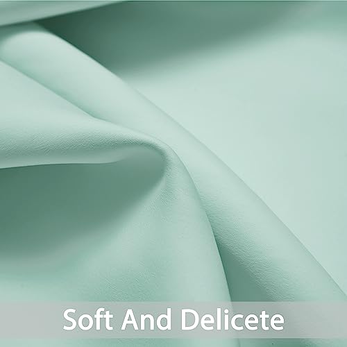 Yakamok Blackout Curtains Room Darkening Thermal Insulated Window Panels,Solid Grommet Top Drapes for Bedroom/Living Room(52Wx90L, Aqua, 2 Panels)