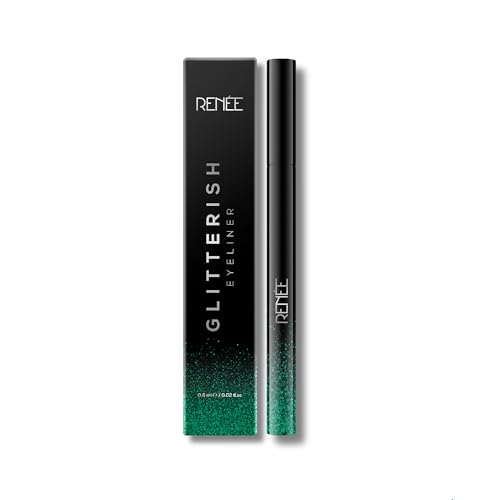 Image of RENEE Pencil Glitterish Eyeliner - Green, Metallic Pay-Off, Multi-Dimensional Shine | Waterproof, Smudge-Resistant, Shimmery Finish | Precise Application Brush, Quick Drying | Long-Lasting, 0.6 Ml