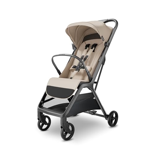 MAMA & BABY Packa Travel Stroller with One-Hand Automatic Folding, Ultra-Compact & Lie-Flat Mode, Lightweight baby Stroller with Large UPF 50+ Canopy, Backrest Mesh Ventilation Panel