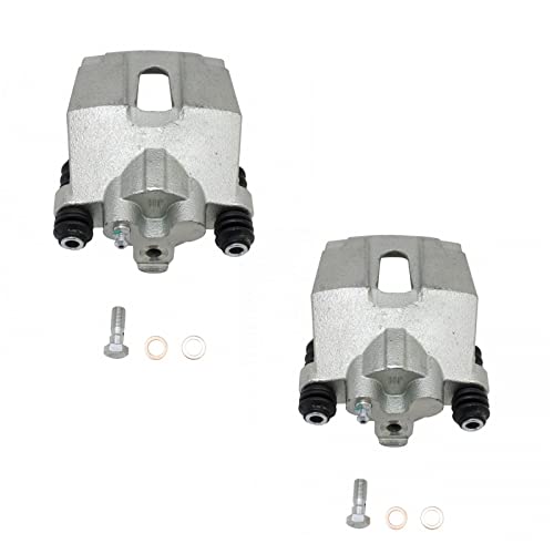 Image of TRQ Rear Driver and Passenger Side Brake Caliper Set Caliper Brackets Compatible with 04 Ford F-150 04 F-150 Heritage 05-11 F-150 06-08 Lincoln Mark LT
