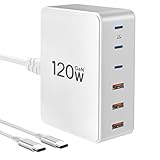 120W 6-Ports Schnelle USB-Ladestation: Die USB-c-ladestation hat eine gesamtausgangsleistung von bis zu 120W mit 3 USB-A QC3.0-Ports und 3 USB-C PD3.0-Ports. 65W USB-c-ports, wenn sie unabhängig verwendet werden, bieten volle geschwindigkeit PD-laden für laptops. Die mehrfach-USB-ladestation unterstützt das schnelle aufladen von 6 geräten gleichzeitig und spart dabei maximalen platz.