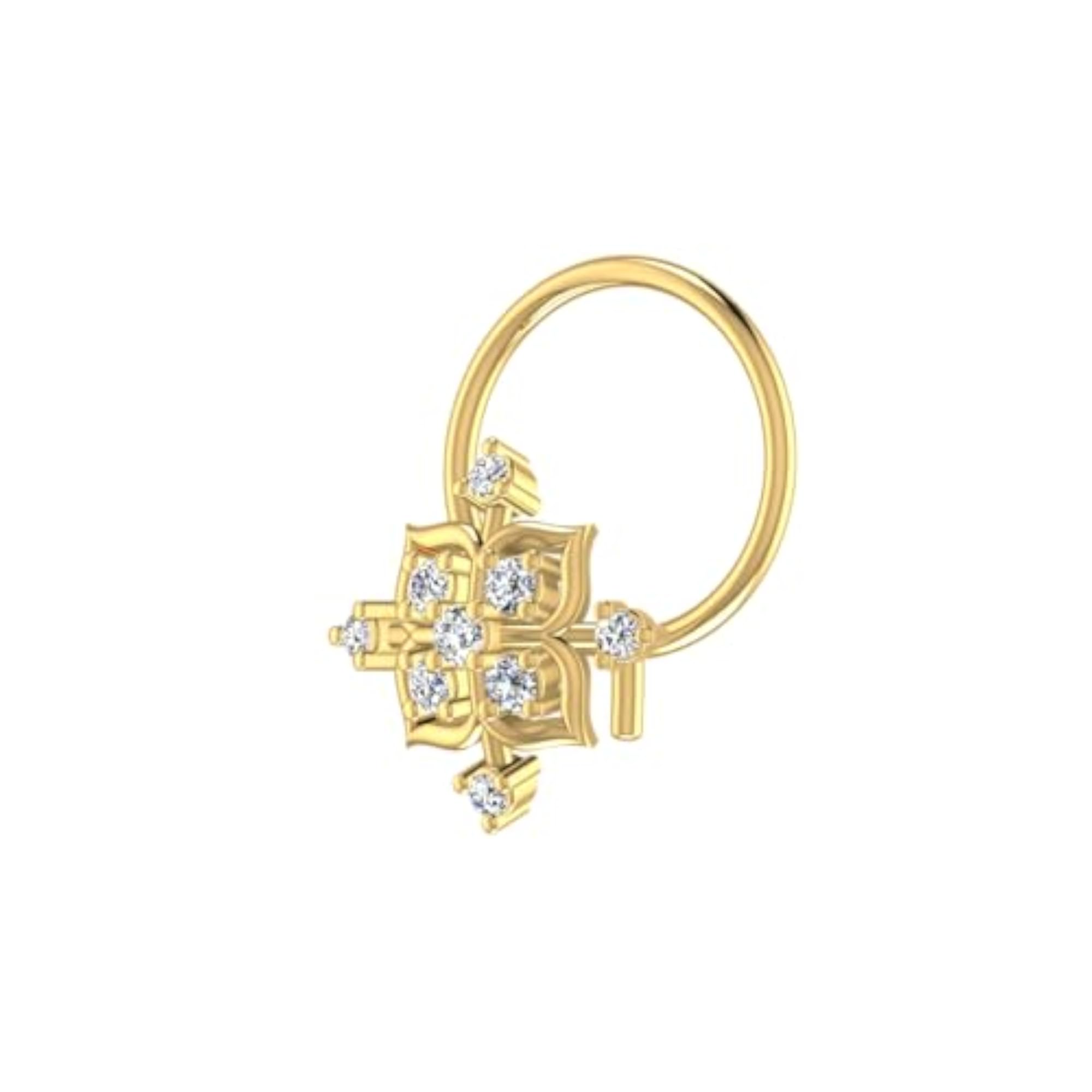 Women's 9K BIS Hallmarked Yellow Gold Stud Nose Ring