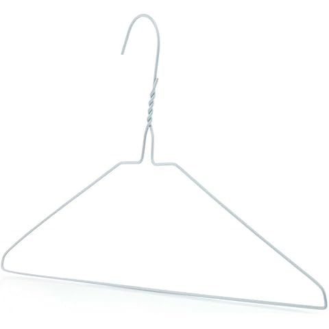 Pack of 50 White Metal Clothes Hangers Cover