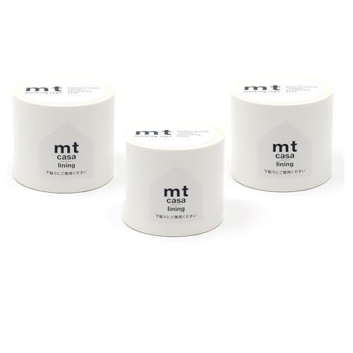 【Amazon.co.jp 限定】mt casa lining 3巻セット (幅50mm×20m) 巾木 下貼り用/マスキングテープ (公式販売店) はがせる 透けない (無地/ホワイト 白) リメイクシート 壁紙シール 壁紙 DIY/カモ井加工紙