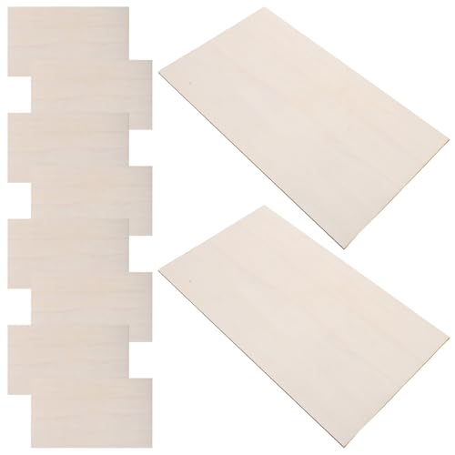 HOMSFOU 10 Láminas de Contrachapado de Álamo 170x300x3 Mm, Tablero de Madera sin Terminar para Proyecto de Madera, Paneles Planos para Bricolaje y Manualidades Creativas