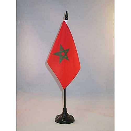 AZ FLAG - Tischflagge Marokko - 15x10 cm - Marokkanische Tischfahne 10 x 15 Cm - Flaggen