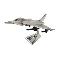 Cast Model: Hand crafted miniature model of a sleek and powerful typhoon fighter jet, capturing its aerodynamic design silhouette. The Eurofighter representation features acrylic weapon detail under the wings. Sturdy Construction: Made from durable a...
