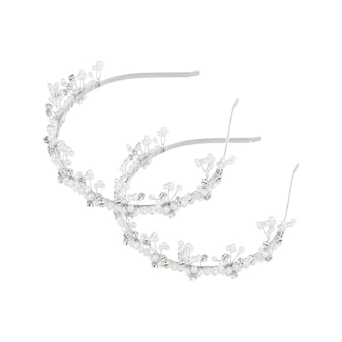 Inborntrait Headband Girls 2 PCS, White Flower Pearl Headpiece, Girls Hair Accessories Crystal, Headbands for Girls,Wedding,Flower Girls,Birthday Party, Photography, Children s Day Cover