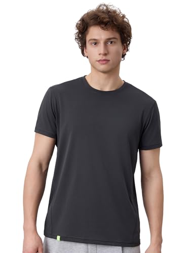 Image of Mega Tshop Workout Short Sleeve T Shirt for Men Forwarded Side Seam Performance Crew Neck Tee Quick Dry Unexplored L