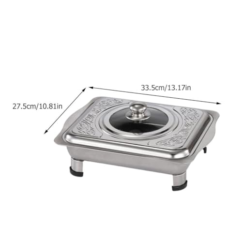 Image of Stainless Steel Buffet Dish Rectangular Chafing Food Tray Chafer Pan with Lid Steam Table Pan for Wedding Parties Banquet Catering Events Chafing Dish for Parties Buffet