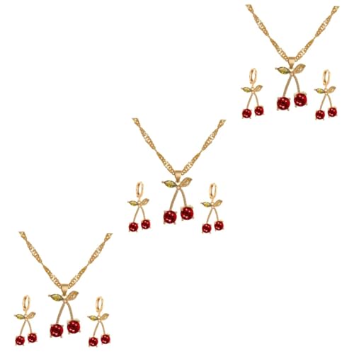 Conjunto de joyería de 6 piezas con collar y pendientes de cristal ifundom elegante para mujer