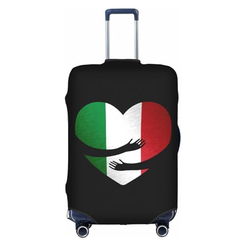 Travel Luggage Cover Italy Flag Heart Fashion Washable Baggage Suitcase Protector Fit For Luggage X-Large
