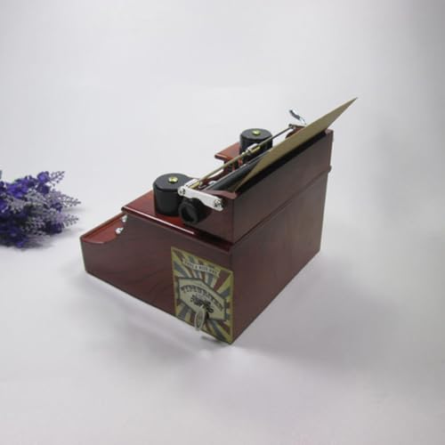 Caja retro en forma de máquina de escribir SHINEOFI con música para hogar 8