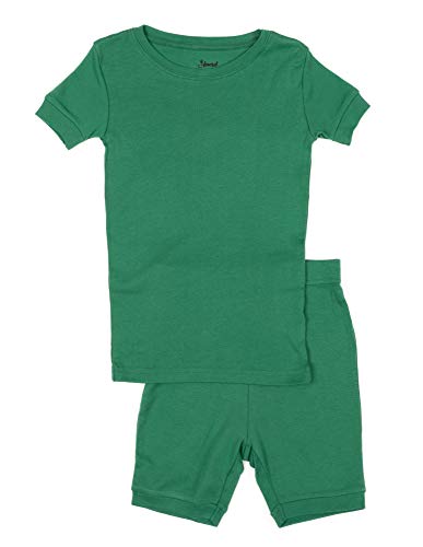 Leveret Kids Pajamas Boys & Girls Shorts Solid Green 2 Piece Pajama Set 100% Cotton Size 3 Toddler