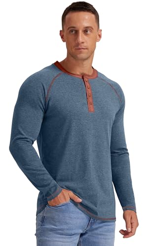 Image of Sailwind Mens Henley Long /Short Sleeve T-Shirt Cotton Casual Shirt