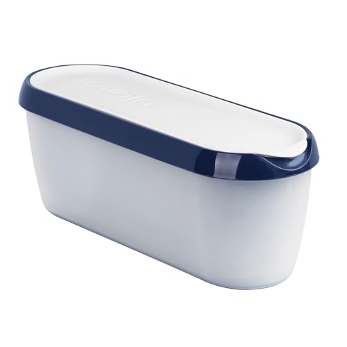 Tovolo Ice Cream Containers for Homemade Ice Cream Glide A Scoop Ice Cream Tub for Reusable Frozen Treats, 1.5 Quart BPA Free Insulated Freezer Safe Container with Lid, Deep Indigo