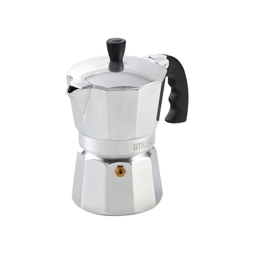 IMUSA USA B120-42V Aluminum Espresso Stovetop Coffeemaker 3-Cup, Silver (Pack