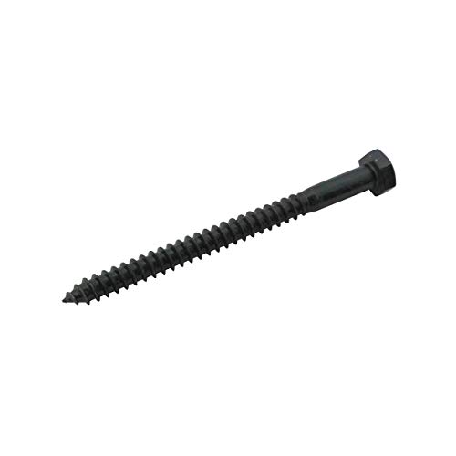 Renovators Supply Manufacturing Steel 5/16 X 4 Inches Lag Bolts Screw With Black Zinc Plated, Hex Head Leg Screw-(1 Unit), Imperial Measurement And External Hex System #TOP3