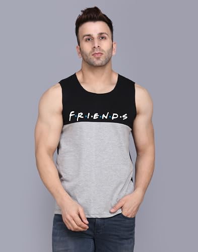 Image of SLOWLORIS Mustard /BlackGrey Printed Combo Cotton Gym Vest Pack