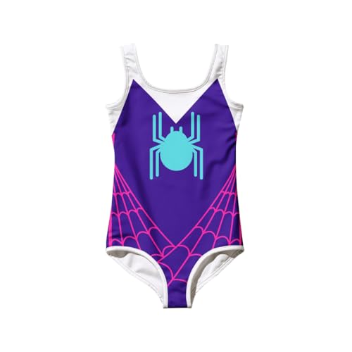 Girls Spider Swimsuit Cartoon Hero One Piece Bathing Suit Kids Beach Sport Summer Swimwear for 2-10Years