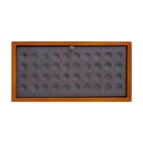 Colcolo Bandeja de exhibición de Joyas, Organizador de Microfibra y Madera vacío para exhibición de Joyas, cajón para Venta de Gemas y Cuentas Sueltas, Gris Punteado