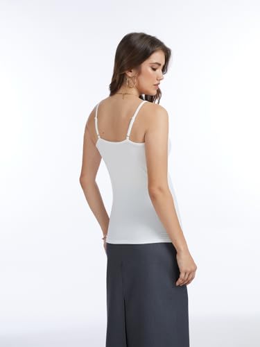 Image of Air Curvey 4 Pack Camisole Tops for Women Basic Undershirt Tanks Adjustable Spaghetti Straps Camis Seamless Soft Layering Top