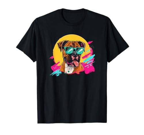 Funny Retro Vintage 80s Boxer Dog Lover T-Shirt