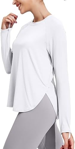 Pinspark Long Sleeve Workout Tops for Women Moisture Wicking Shirts Yoga Athletic Raglan Sleeve Tops Lightweight S-XXL