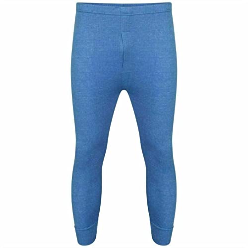 SiXsigma Sports Sous-vêtement thermique brossé pour homme - Avec braguette avant - En coton chaud, bleu, 41-44.5 Cover