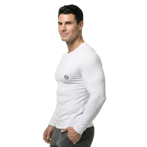Image of Men's Cool Dry Short Sleeve Compression Shirts, Sports Baselayer T-Shirts Tops, Athletic Workout Shirt