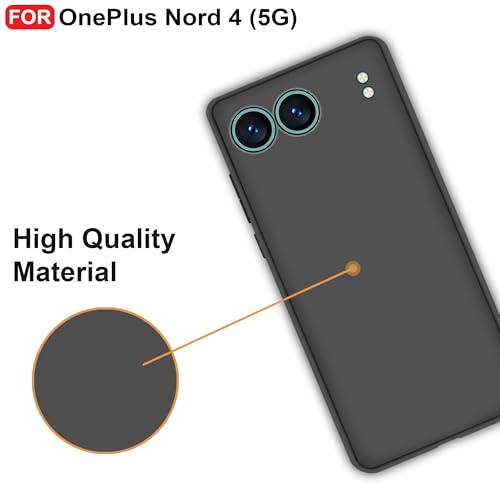 Image of CEDO Back Cover for OnePlus Nord 4 (5G) | Camera Bump Protection & Inner Velvet Fabric Lining | Ultra Slim Matte Soft Rubberised Case Cover (Black)
