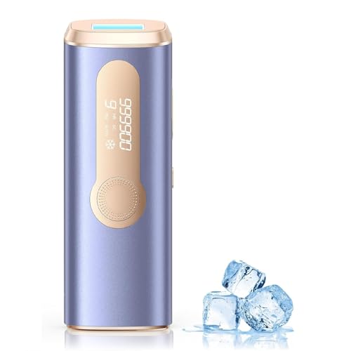 Haarlosy Épilateur Lumière Pulsée avec Refroidissement, IPL Épilateur Laser Indolore 3 en 1 [HR/SC/RA] pour Aisselles/Maillot/Corps, 2 Mode 9 Niveaux Lumière...
