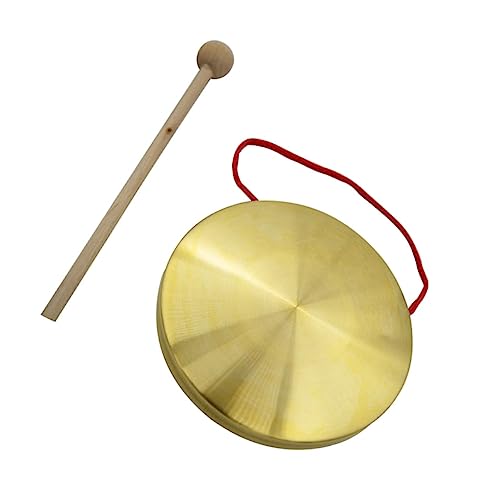Unomor 1Set Small Handheld Copper Gong with Mallet Percussion Music Instrument for Parties Openings and Games Convenient Lanyard for Easy Use and Storage