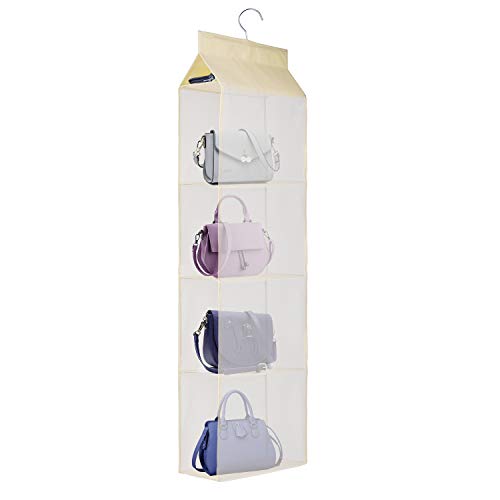 MaoXinTek Organizador del Armario Bolso Organizador de 4 Compartimentos para Colgar Bolsos de Mano para Sala de Estar Dormitorio Armario