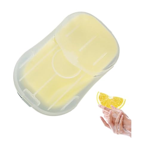 50PCS Portable Soap Sheets, Disposal Mini Thin Hand Wash with PP Case, Scented Hand Washing Paper Soap for Convenient Outdoor