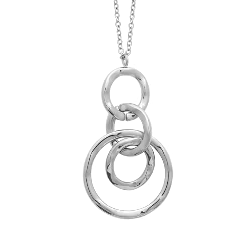 Collier femme anneaux entrelacés Tata Gisèle, le bijou acier argenté pour votre quotidien