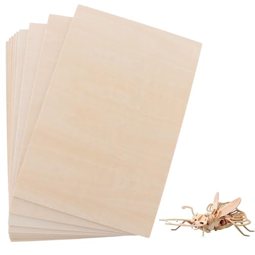 ASelected 10Pcs Plywood Sheets, 300 X 200 X 2 Mm Unfinished Basswood Sheets Board,For Crafts, Diy, Wood Engraving, Laser Projects, Model Making, Decoration, Paintings