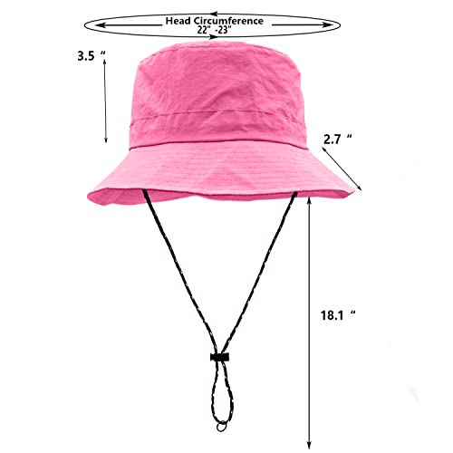 Image of woogwin Waterproof Bucket Rain Hat with Chin Strap Quick Dry Packable Boonie Sun Hat Safari Hat UV Protection