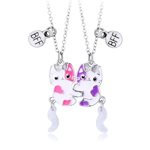 PLABBDPL Collar de amistad de Rompecabezas, Set de 2 Collares a Juego para Larga Distancia, para Regalo de Cumpleaños, Navidad, Dama de Honor y para hermanas, amigas y mujeres - Joyería de calidad